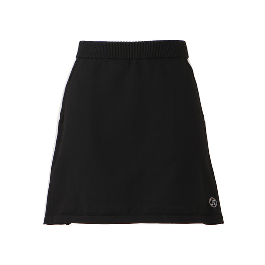 【WOMEN】ポリニットプリーツスカ-ト BLK