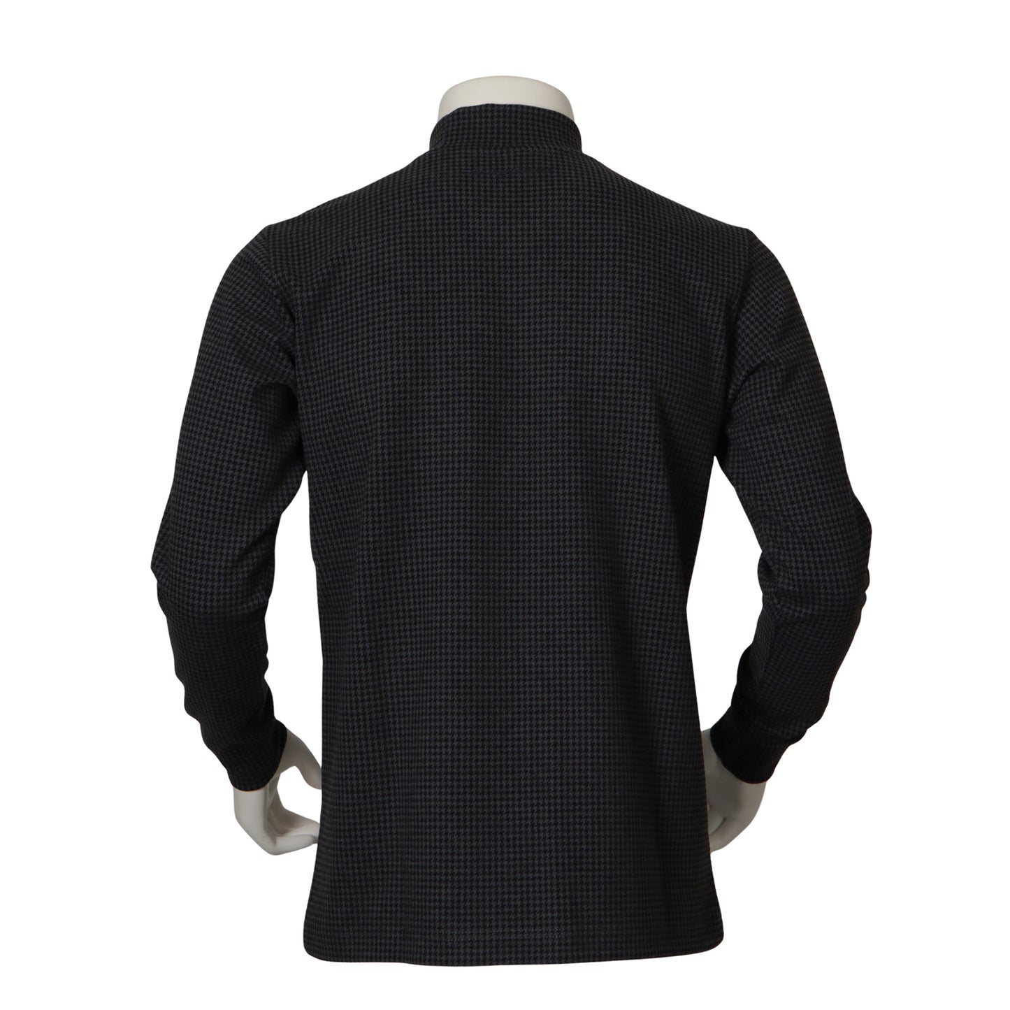 【MENS】ハウンドトゥース モックネック CGRY