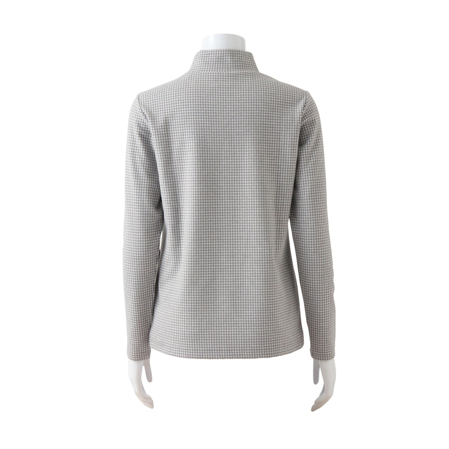 【WOMEN】ハウンドトゥース タートルネック GRY