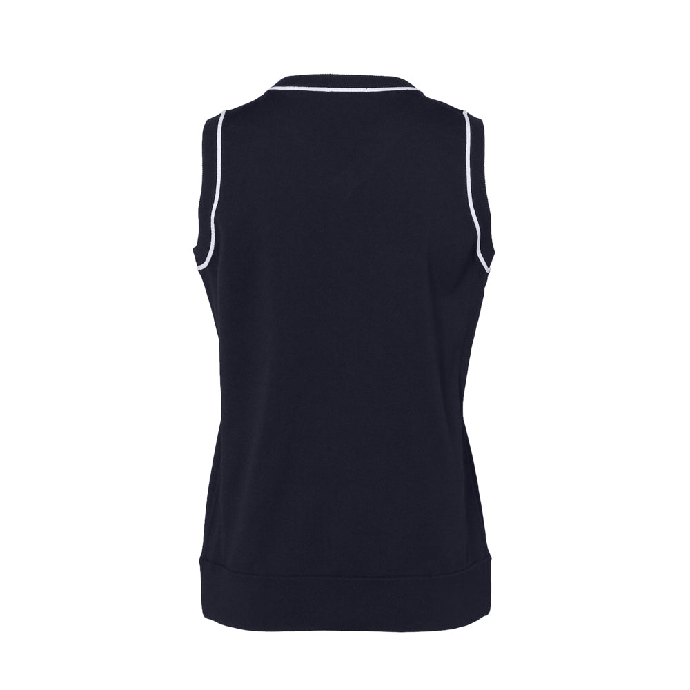 【WOMEN】V Neck Knit Vest NVY