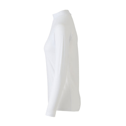 【WOMEN】レイカンPT LSモックネック WHT