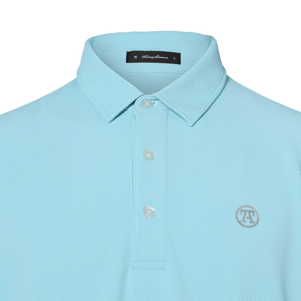 【MEN】JAQ Waffle SS Polo BLU