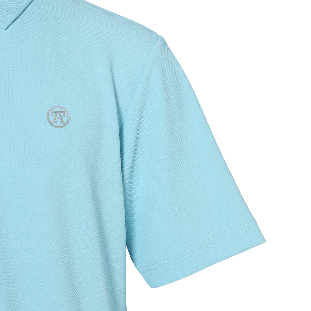 【MEN】JAQ Waffle SS Polo BLU