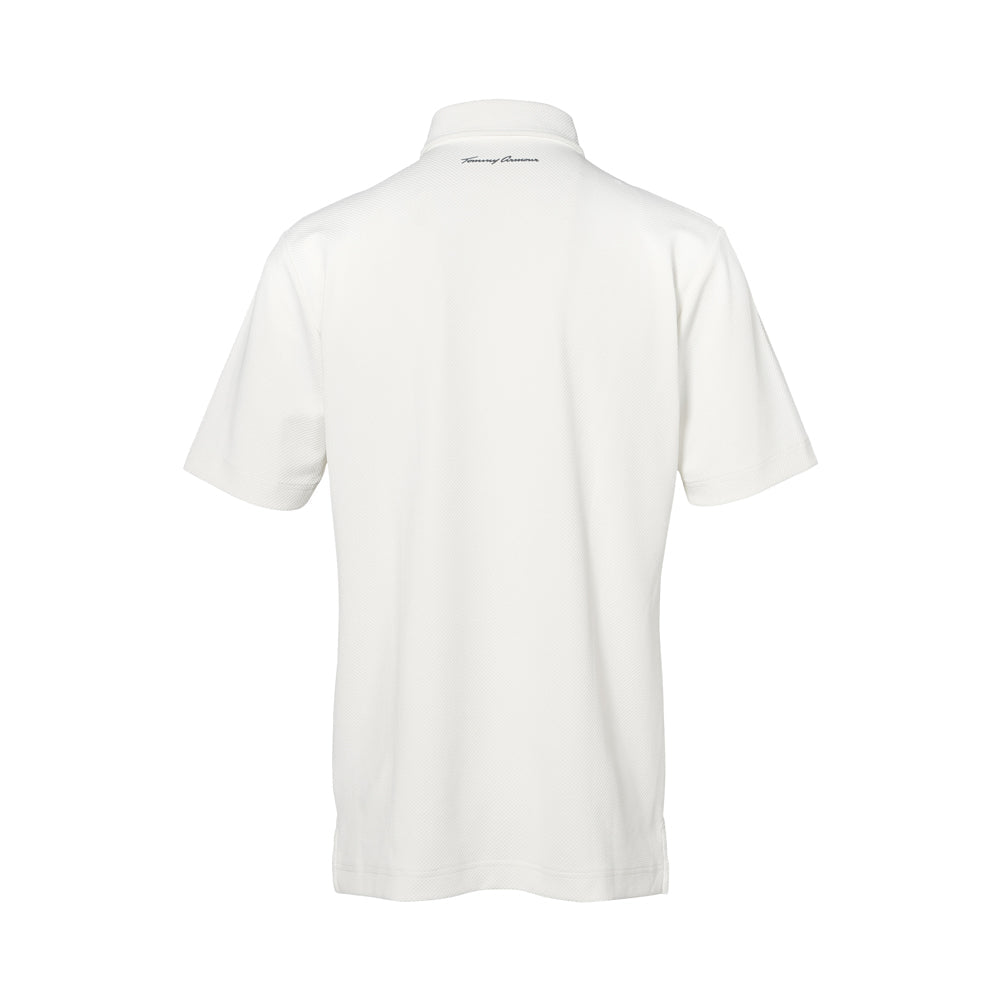 【MEN】JAQ Waffle SS Polo WHT