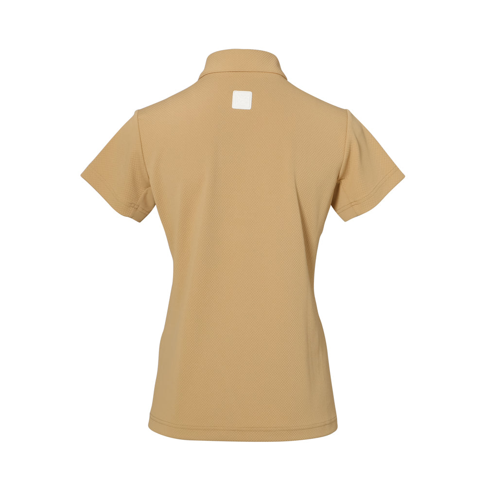 【WOMEN】JAQ Waffle SS Polo BEG