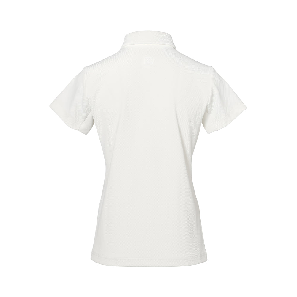 【WOMEN】JAQ Waffle SS Polo WHT