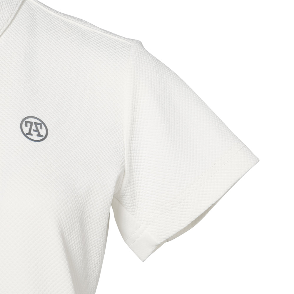 【WOMEN】JAQ Waffle SS Polo WHT